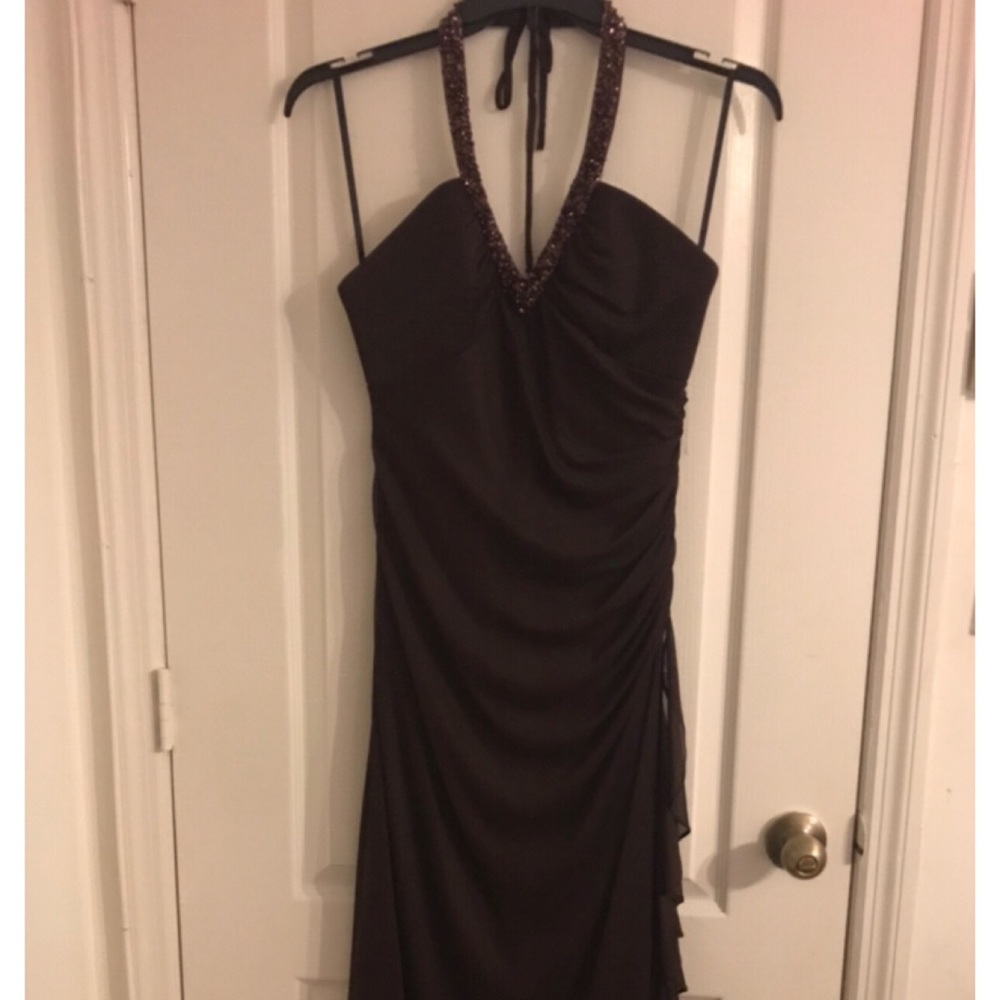Beautiful Rich Brown Long Cocktail Dress